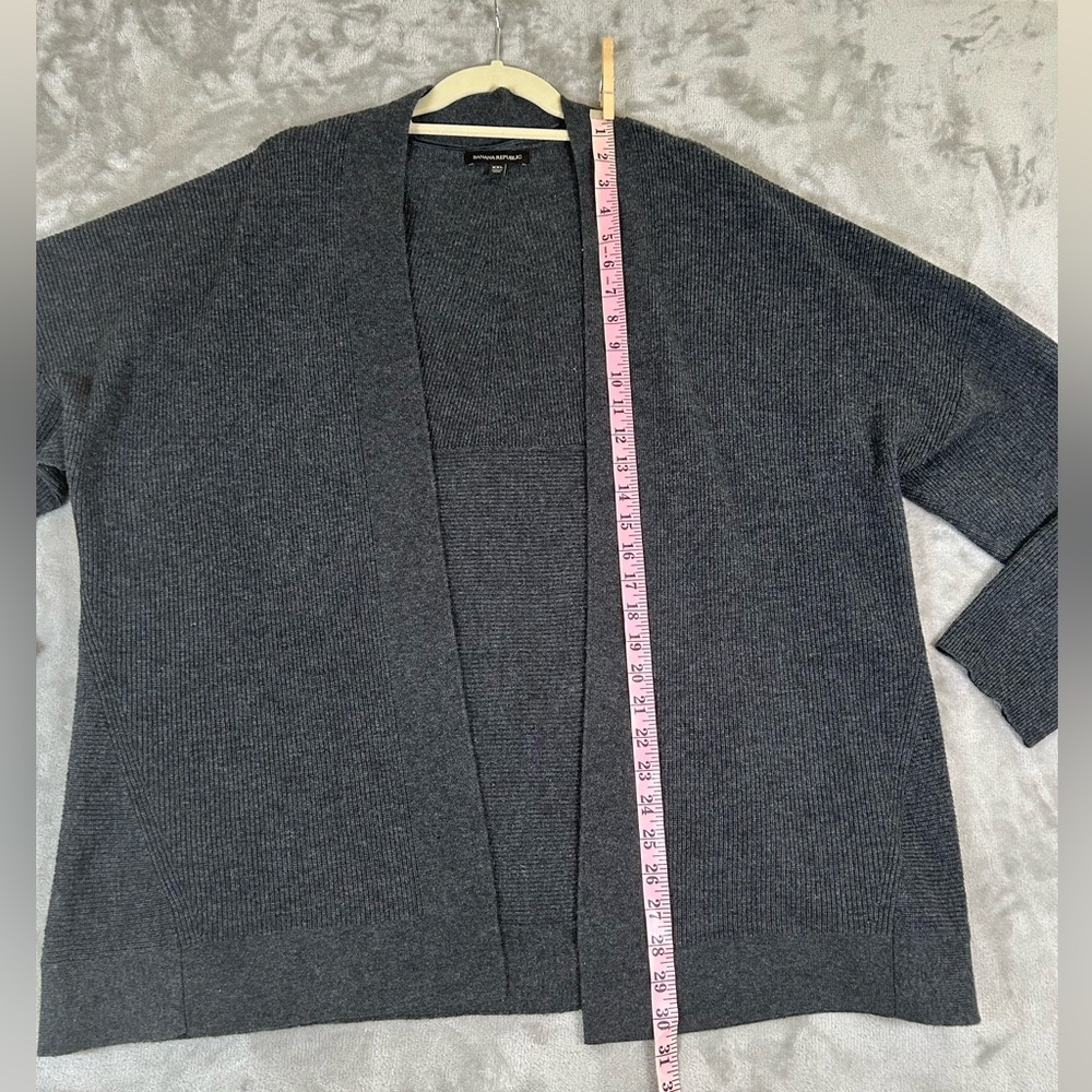 Banana Republic cozy ribbed merino wool blend open cardigan - Picture 6 of 9
